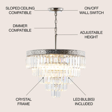 Wyatt 12" Crystal LED Chandelier